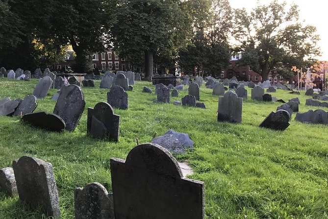 Boston Ghosts and Gravestones Trolley Tour - Walking through Granary Burying Ground