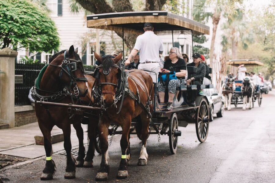 Charleston: Haunted Horse-Drawn Carriage Evening Tour - Four Corners of Law and Charleston’s civic center
