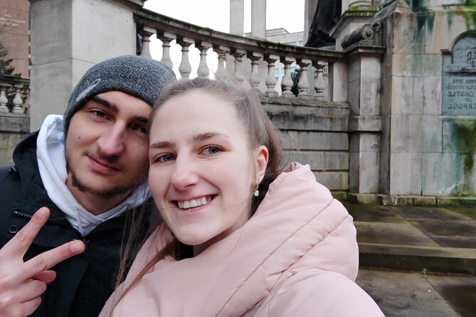 Liverpool Ghost Hunt: Paranormal Detective Self-Guided Game - The Queen Victoria Monument adds a visual puzzle