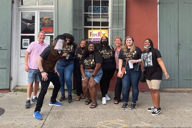 New Orleans Happy Hour Ghost Walking Tour Pub Crawl - Toulouse Dive Bar and the coffin overhead