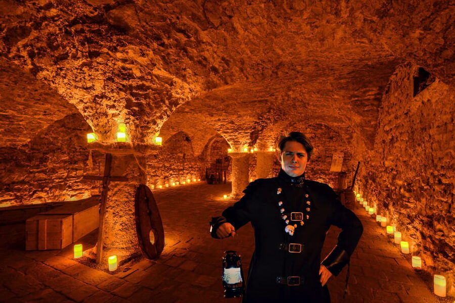 Prague: Ghosts, Legends, Medieval Underground & Dungeon Tour - From U Kata to Kafka Square