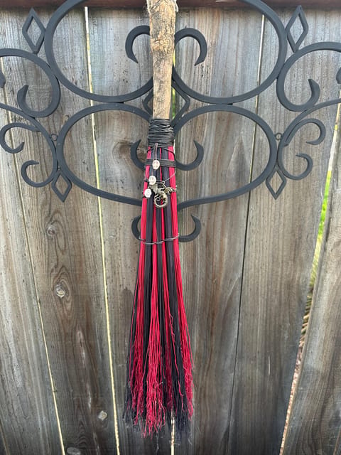 Salem, MA: Witch City Broom Making Workshop - Adding ribbons, botanicals, and protection charms