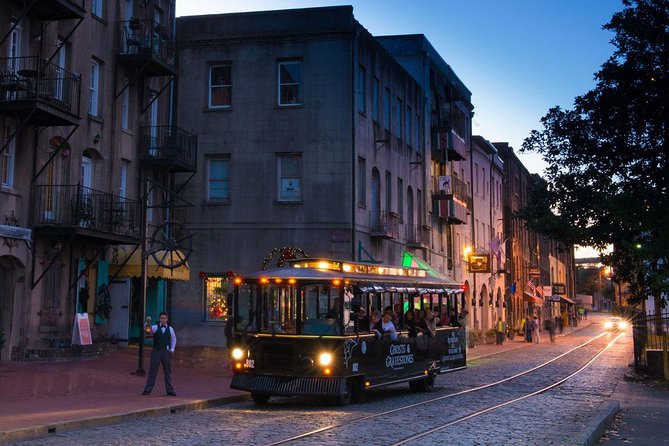 Savannah Ghosts & Gravestones Trolley Tour - The Andrew Low House after dark