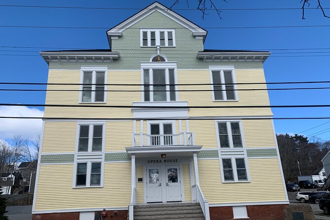 Spooks and Spirits Walking Ghost Tour of Boothbay Harbor - The Boothbay Register and a newspaper office after dark
